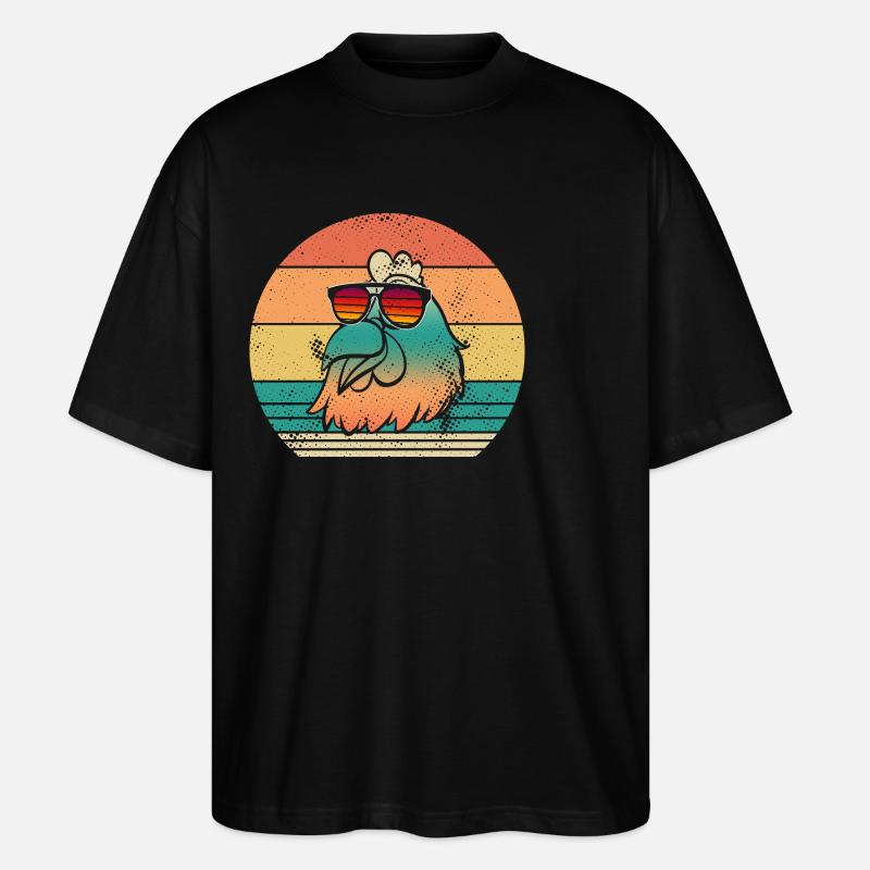 Hühner Henne - Stanley/Stella Oversized Unisex Bio T-Shirt Blaster 2.0 - Schwarz