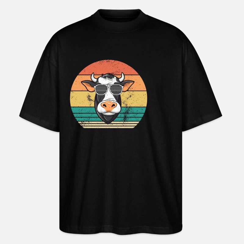 Vache Highland Bovins Vaches - T-shirt bio Blaster 2.0 coupe oversize Stanley/Stella Unisexe - noir