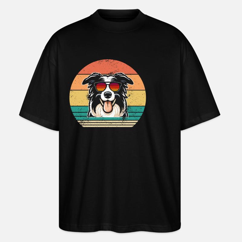 Border Collie - Stanley/Stella Oversized Unisex Organic T-shirt Blaster 2.0 - black