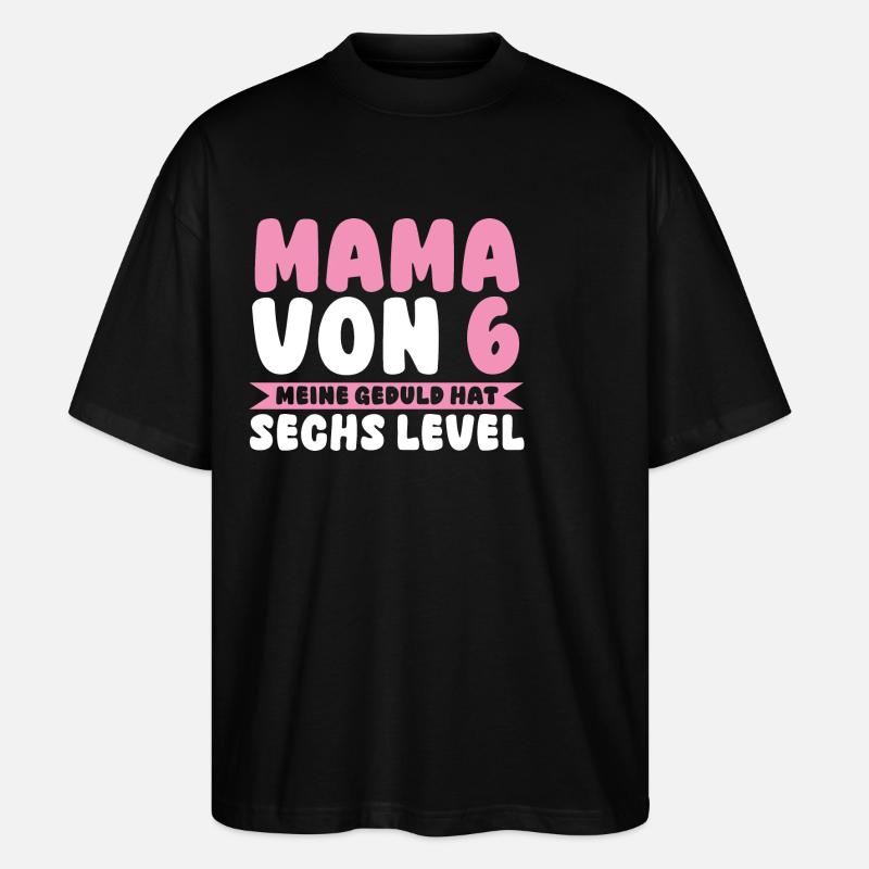 Maman de 6 enfants - T-shirt bio Blaster 2.0 coupe oversize Stanley/Stella Unisexe - noir