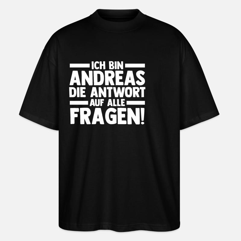 First name Andreas - Stanley/Stella Oversized Unisex Organic T-shirt Blaster 2.0 - black