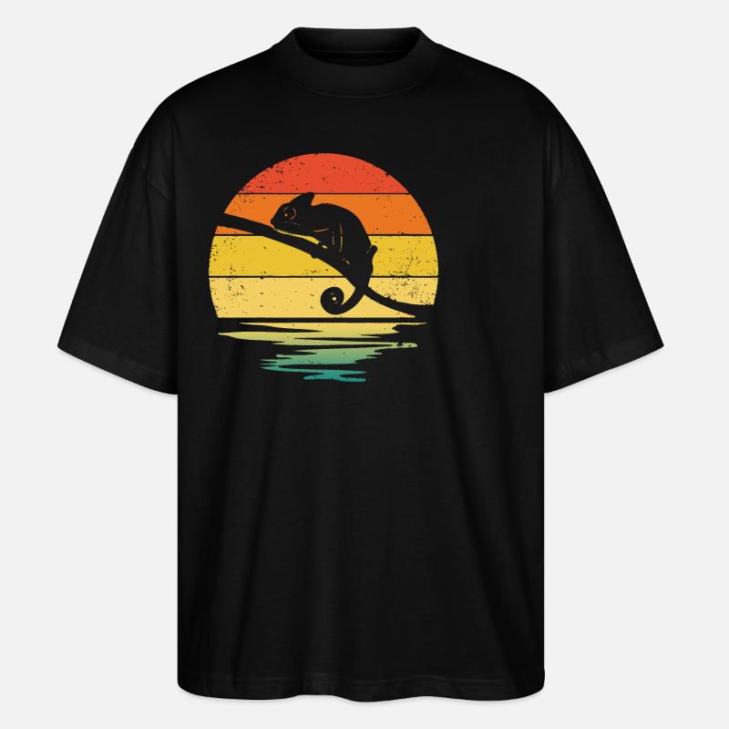 Chameleon Retro Graphic - Stanley/Stella Oversized Unisex Organic T-shirt Blaster 2.0 - black