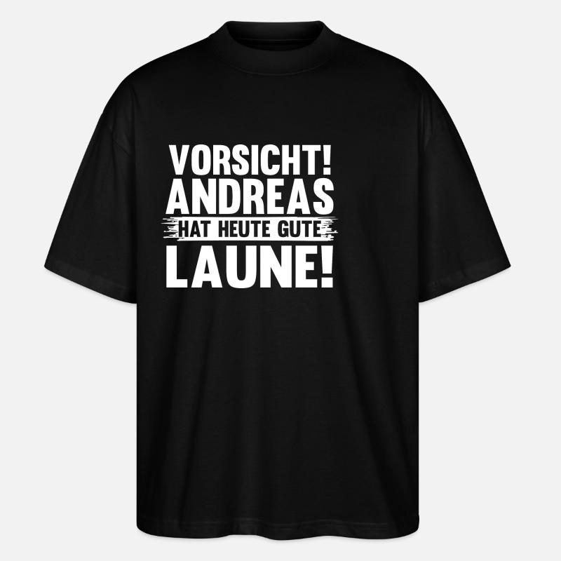 Vorname Andreas - Stanley/Stella Oversized Unisex Bio T-Shirt Blaster 2.0 - Schwarz