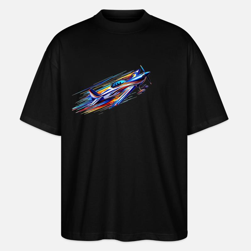 Kunstflugzeug - Stanley/Stella Oversized Unisex Bio T-Shirt Blaster 2.0 - Schwarz