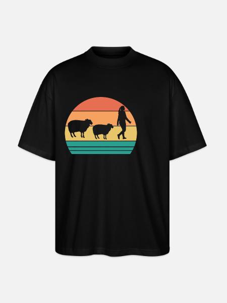 Schäfer Schaf - Stanley/Stella Oversized Unisex Bio T-Shirt Blaster 2.0 - Schwarz