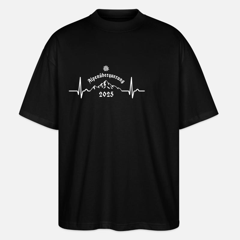 Alpenüberquerung Alpen Überquerung 2025 Bayern - Stanley/Stella Oversized Unisex Bio T-Shirt Blaster 2.0 - Schwarz