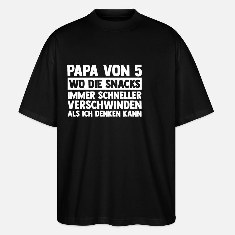 Papa de 5 enfants - T-shirt bio Blaster 2.0 coupe oversize Stanley/Stella Unisexe - noir