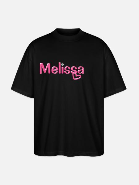 Carattere del palloncino del nome di Melissa - Maglietta articolo ecologico Unisex vestibilità oversize Stanley/Stella Blaster 2.0 - nero