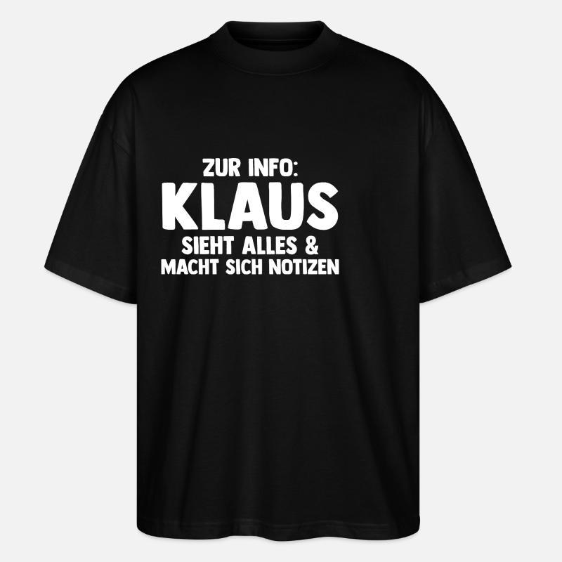 Klaus - Stanley/Stella Oversized Unisex Bio T-Shirt Blaster 2.0 - Schwarz