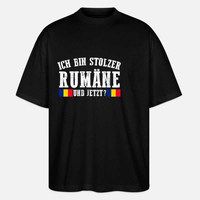 Roumain Roumanie Roumanie - T-shirt bio Blaster 2.0 coupe oversize Stanley/Stella Unisexe - noir