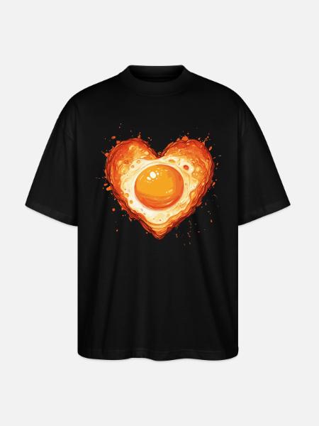 Fried egg is love - Stanley/Stella Oversized Unisex Organic T-shirt Blaster 2.0 - black