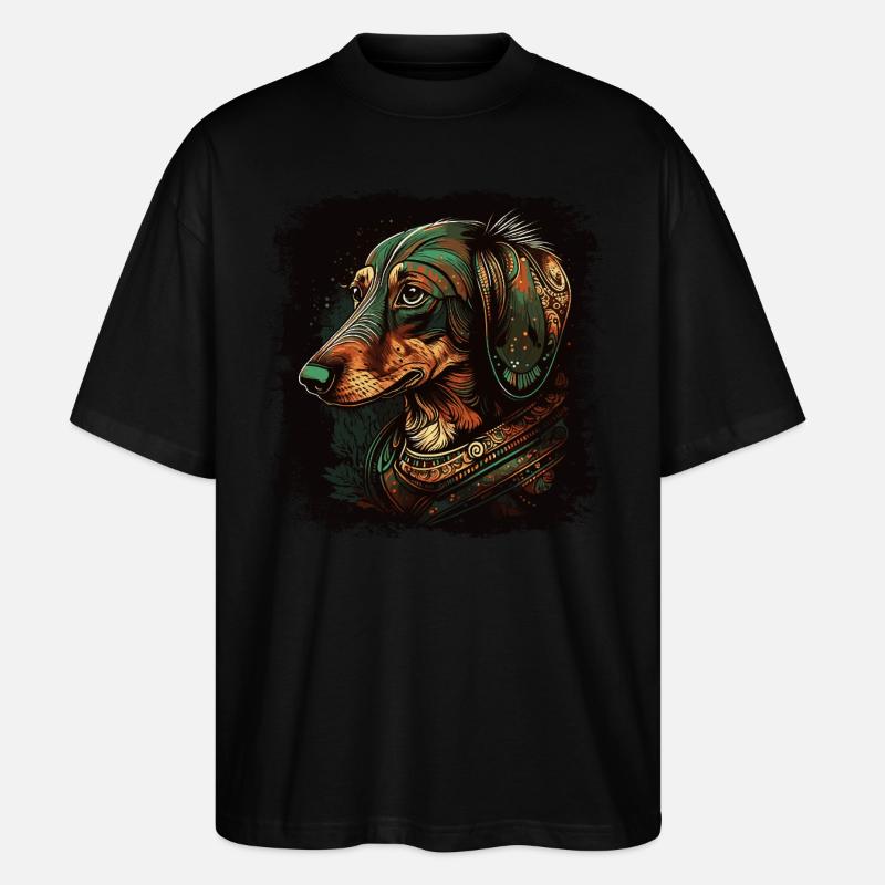 L’art du teckel - T-shirt bio Blaster 2.0 coupe oversize Stanley/Stella Unisexe - noir