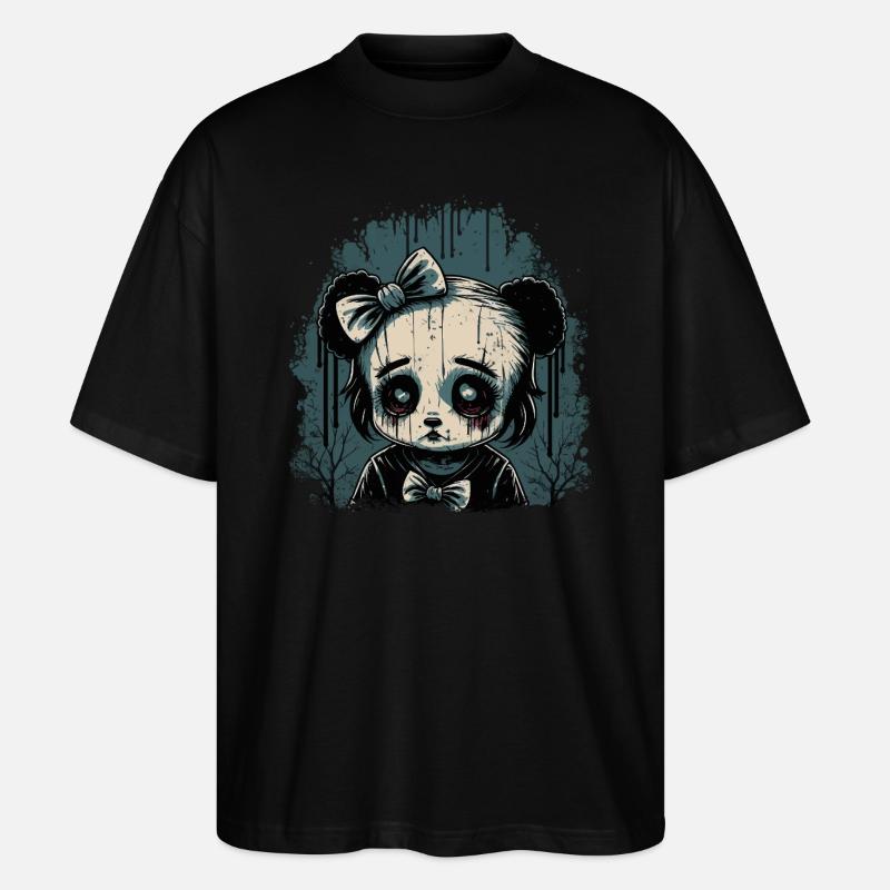 Trauriges Gothic Panda Mädchen - Stanley/Stella Oversized Unisex Bio T-Shirt Blaster 2.0 - Schwarz