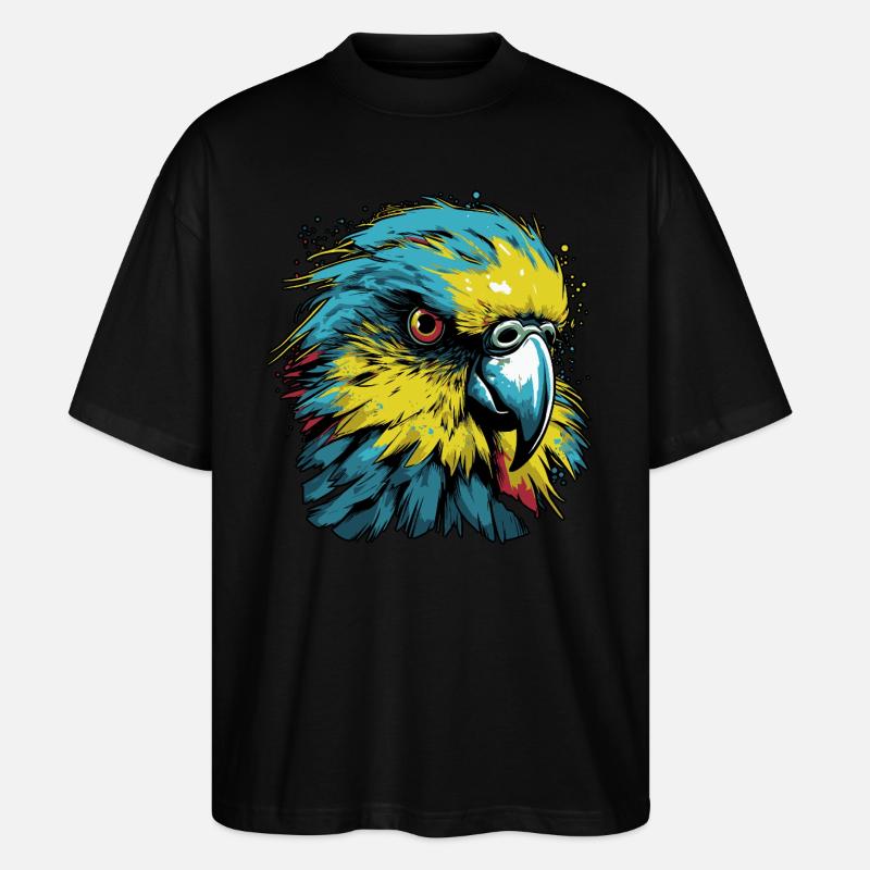 Wellensittich - Stanley/Stella Oversized Unisex Bio T-Shirt Blaster 2.0 - Schwarz