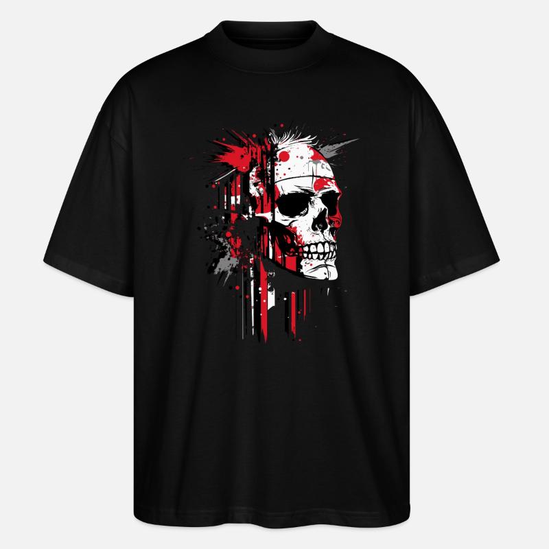 Crâne abstrait - T-shirt bio Blaster 2.0 coupe oversize Stanley/Stella Unisexe - noir