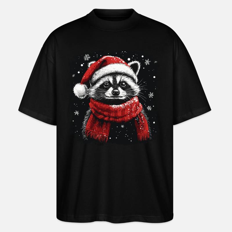 Weihnachtswaschbär - Stanley/Stella Oversized Unisex Bio T-Shirt Blaster 2.0 - Schwarz