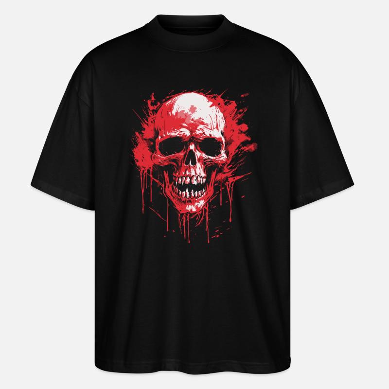 Schädel - Stanley/Stella Oversized Unisex Bio T-Shirt Blaster 2.0 - Schwarz