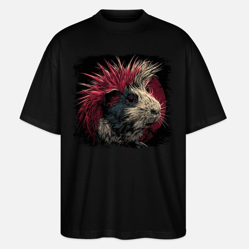 Meerschweinchen Punk - Stanley/Stella Oversized Unisex Bio T-Shirt Blaster 2.0 - Schwarz