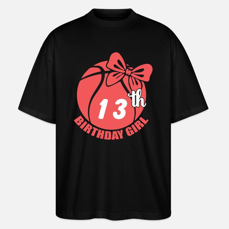 Basket-ball 13e anniversaire Basketteur - T-shirt bio Blaster 2.0 coupe oversize Stanley/Stella Unisexe - noir