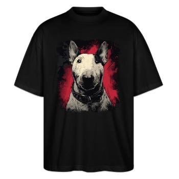 Bull terrier - T-shirt bio Blaster 2.0 coupe oversize Stanley/Stella Unisexe - noir - Devant - Alina (178cm) & Michal (187cm)