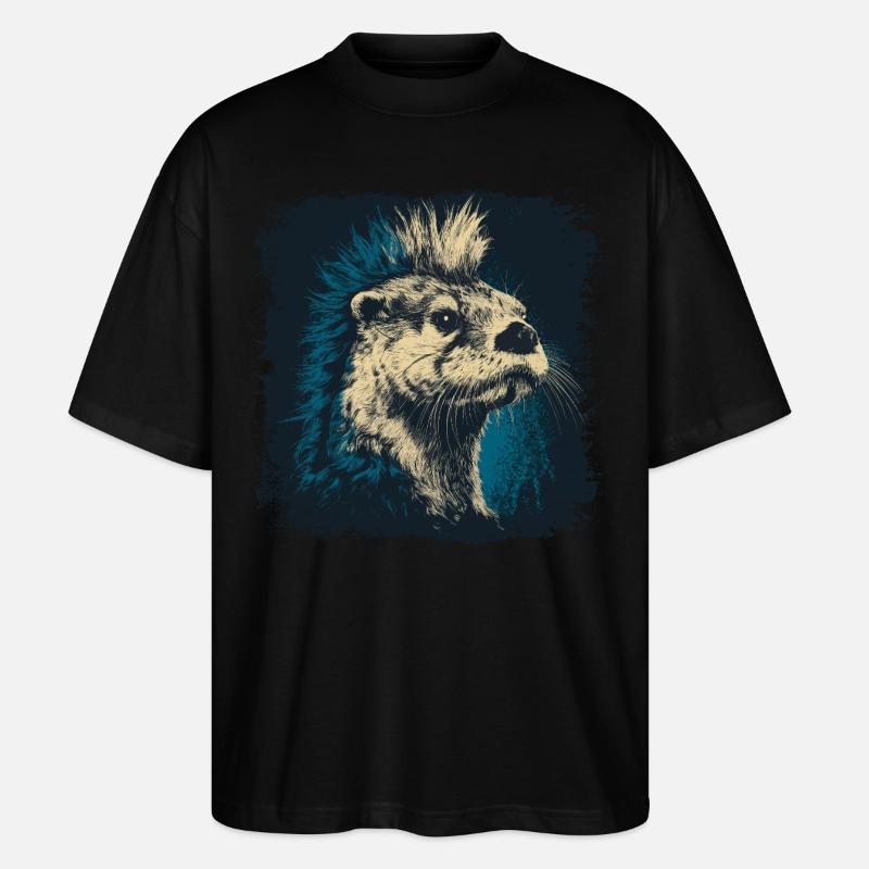 Fischotter Punkrock - Stanley/Stella Oversized Unisex Bio T-Shirt Blaster 2.0 - Schwarz