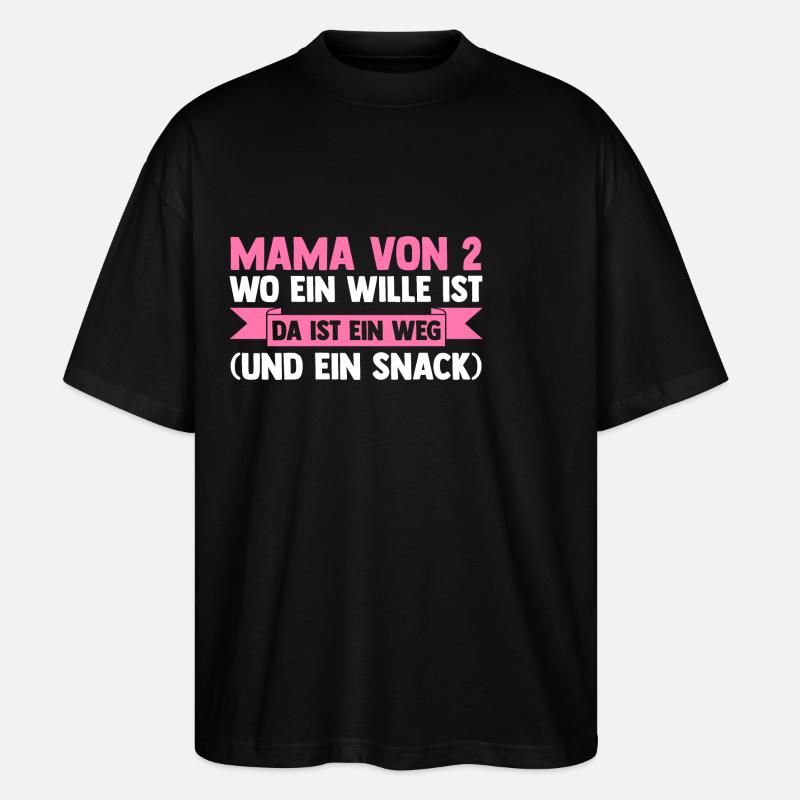 Maman de 2 enfants - T-shirt bio Blaster 2.0 coupe oversize Stanley/Stella Unisexe - noir