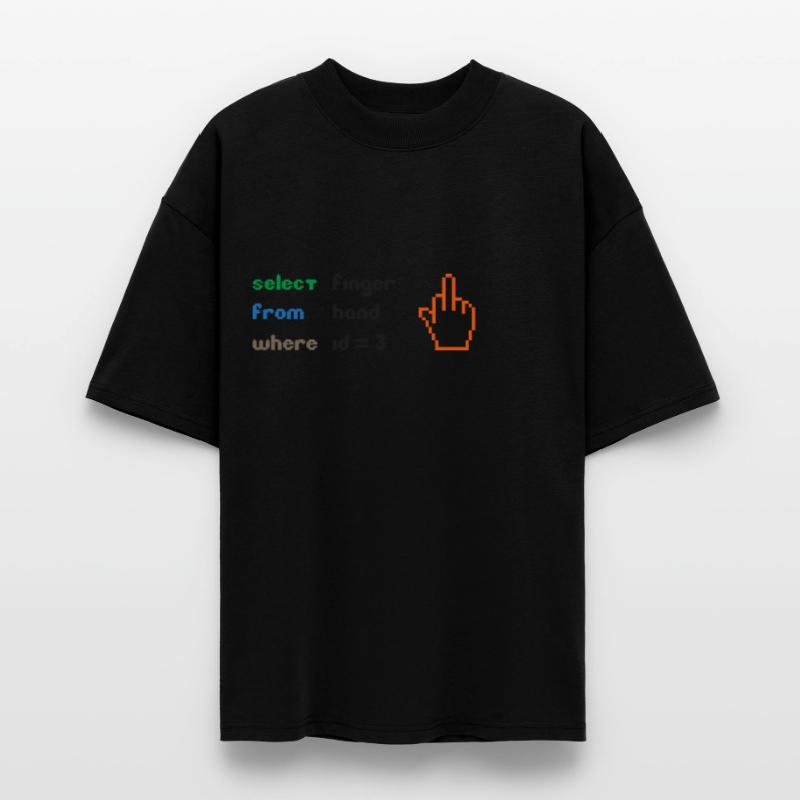 Funny SQL Query : un doigt d’honneur 8 bits pour les geeks T-shirt bio Blaster 2.0 coupe oversize Stanley/Stella Unisexe