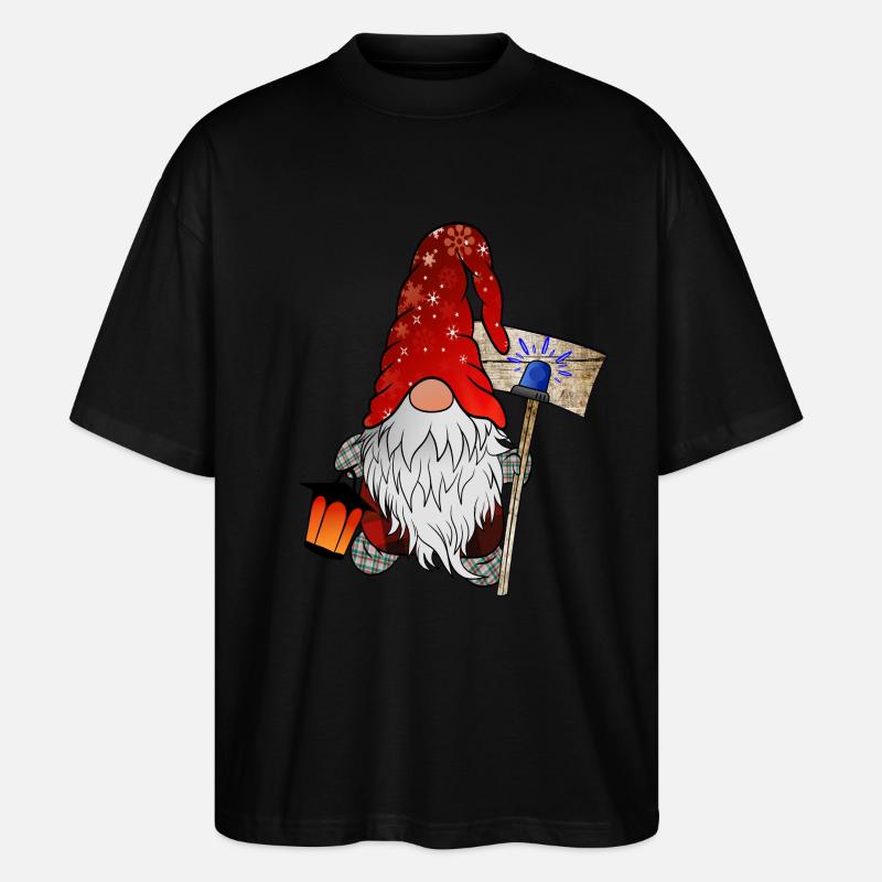 Blue Light Gnome Christmas Gnome - Stanley/Stella Oversized Unisex Organic T-shirt Blaster 2.0 - black