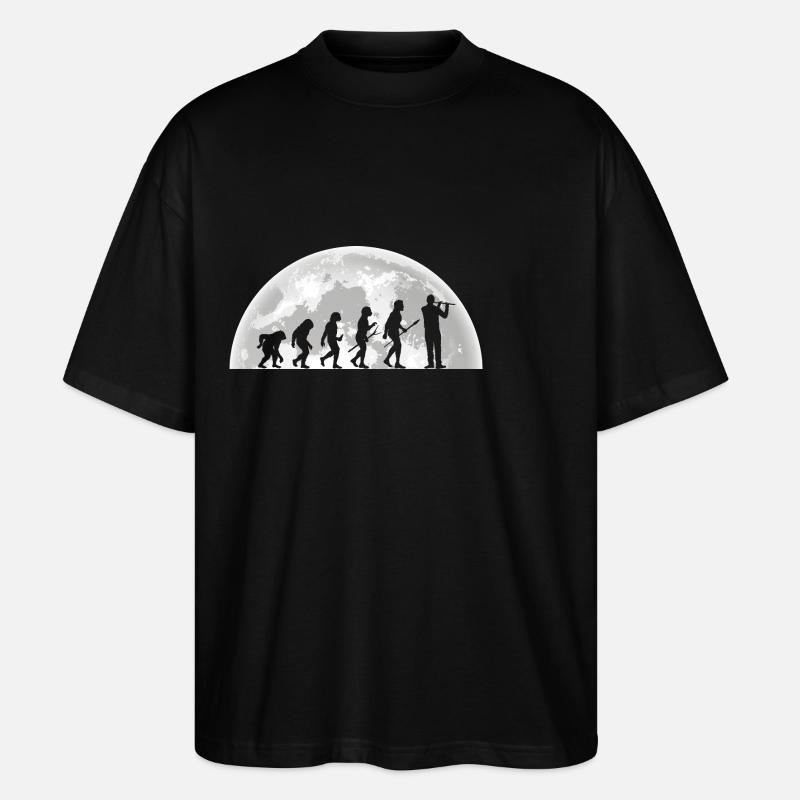 Flautist Evolution Flute - Stanley/Stella Oversized Unisex Organic T-shirt Blaster 2.0 - black