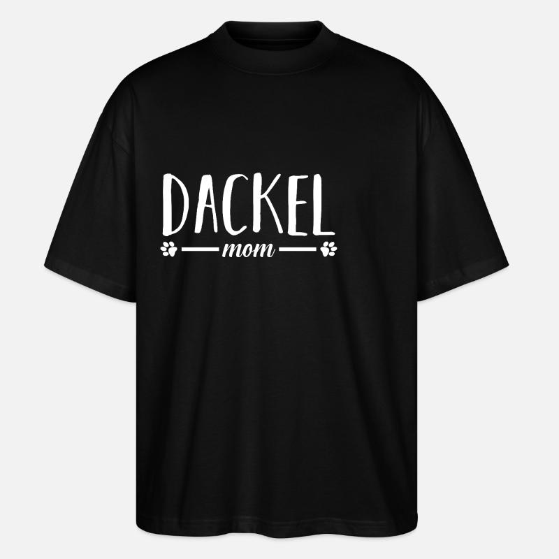 Mama Mutter Hund Dackel - Stanley/Stella Oversized Unisex Bio T-Shirt Blaster 2.0 - Schwarz