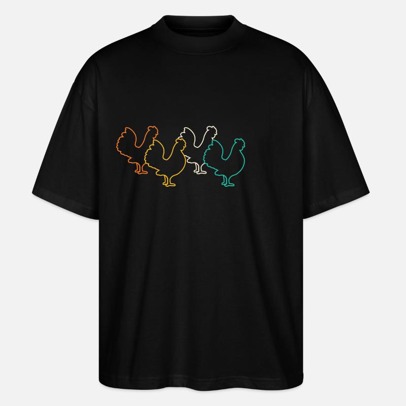 Hühner Hahn - Stanley/Stella Oversized Unisex Bio T-Shirt Blaster 2.0 - Schwarz