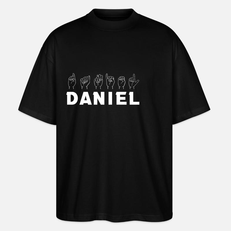 Gebärdensprache Daniel - Stanley/Stella Oversized Unisex Bio T-Shirt Blaster 2.0 - Schwarz