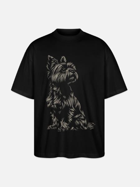 Yorkshire Terrier Silhouette - T-shirt bio Blaster 2.0 coupe oversize Stanley/Stella Unisexe - noir