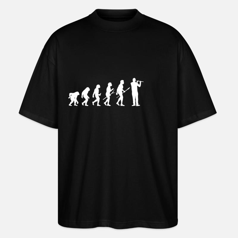 Flötist Evolution Querflöte - Stanley/Stella Oversized Unisex Bio T-Shirt Blaster 2.0 - Schwarz