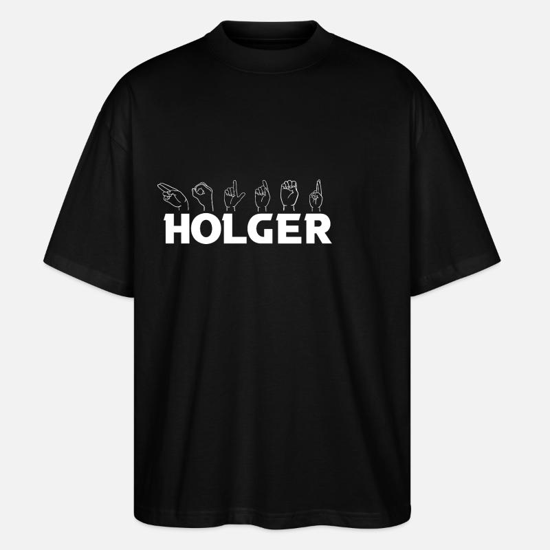 Gebärdensprache Holger - Stanley/Stella Oversized Unisex Bio T-Shirt Blaster 2.0 - Schwarz