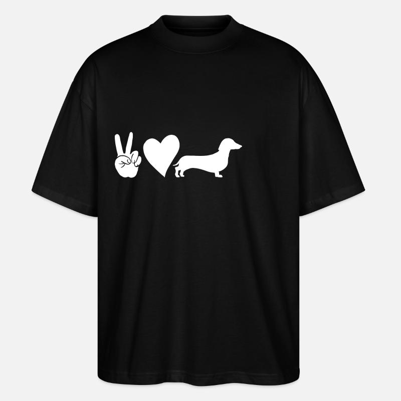 Hund Dackel - Stanley/Stella Oversized Unisex Bio T-Shirt Blaster 2.0 - Schwarz