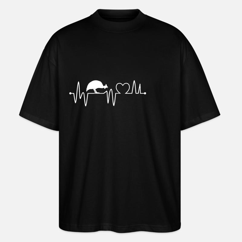 Hühner Herzschlag Hahn - Stanley/Stella Oversized Unisex Bio T-Shirt Blaster 2.0 - Schwarz