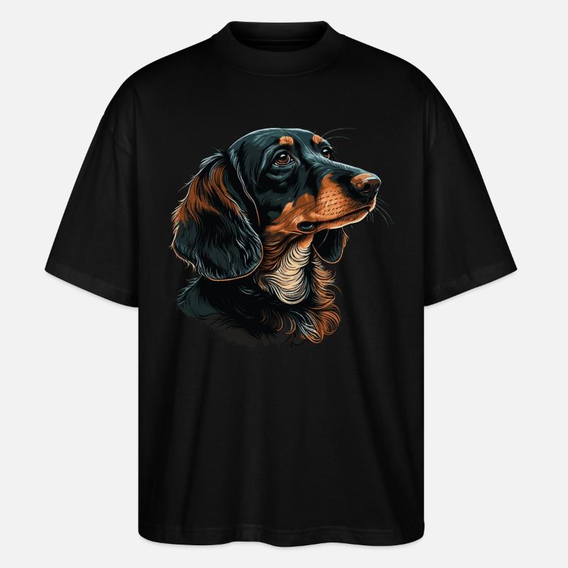 Dackel - Stanley/Stella Oversized Unisex Bio T-Shirt Blaster 2.0 - Schwarz