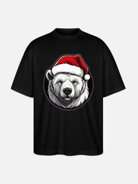 Polar Bear Christmas - Stanley/Stella Oversized Unisex Organic T-shirt Blaster 2.0 - black