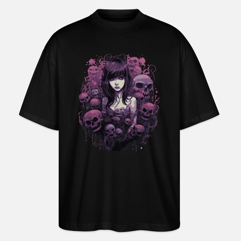Emo Horrorpunk Mädchen - Stanley/Stella Oversized Unisex Bio T-Shirt Blaster 2.0 - Schwarz