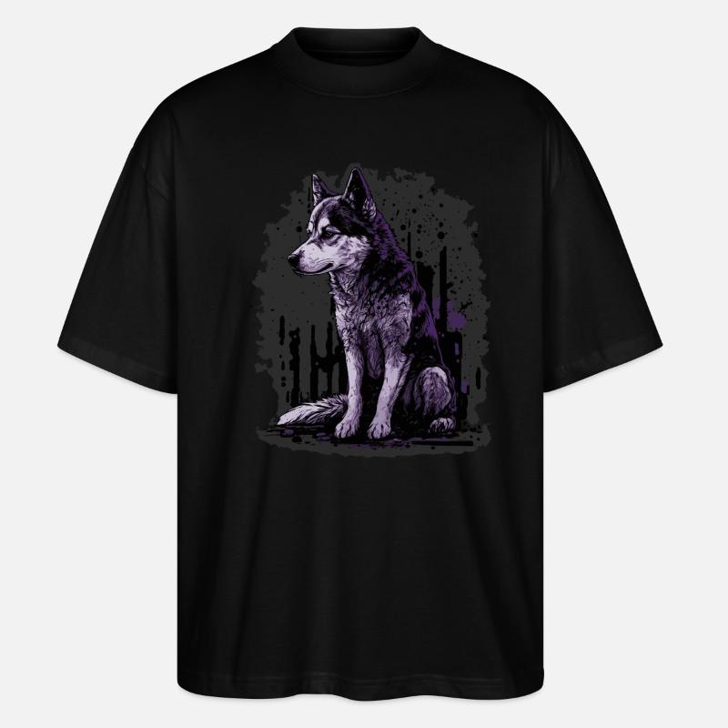 Husky Hund - Stanley/Stella Oversized Unisex Bio T-Shirt Blaster 2.0 - Schwarz