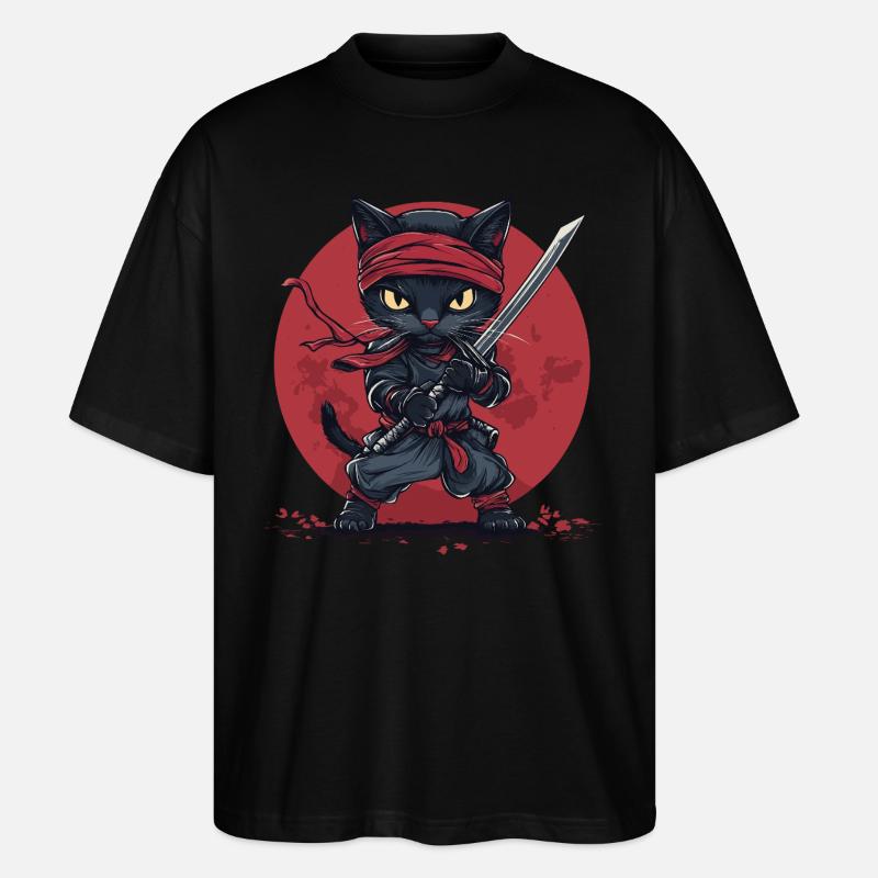 Chat Ninja - T-shirt bio Blaster 2.0 coupe oversize Stanley/Stella Unisexe - noir