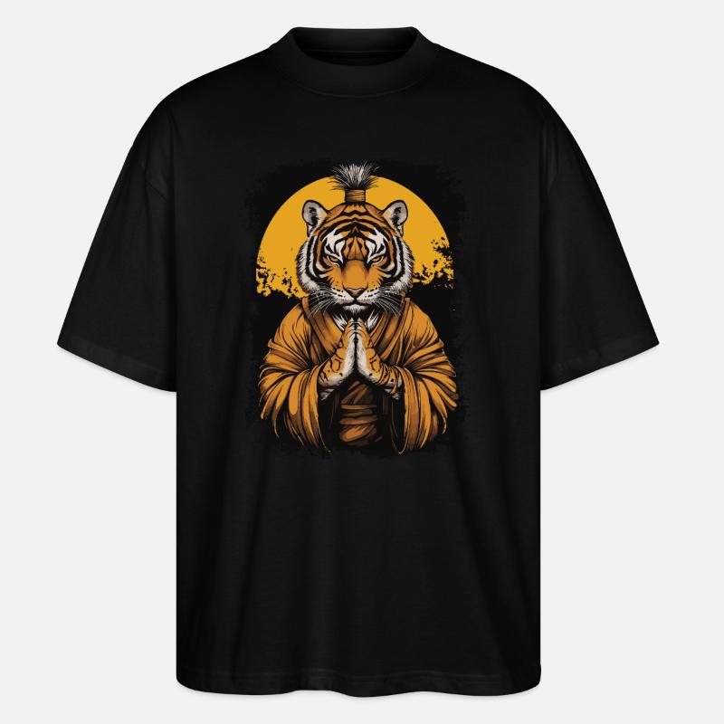 Tiger Mönch - Stanley/Stella Oversized Unisex Bio T-Shirt Blaster 2.0 - Schwarz