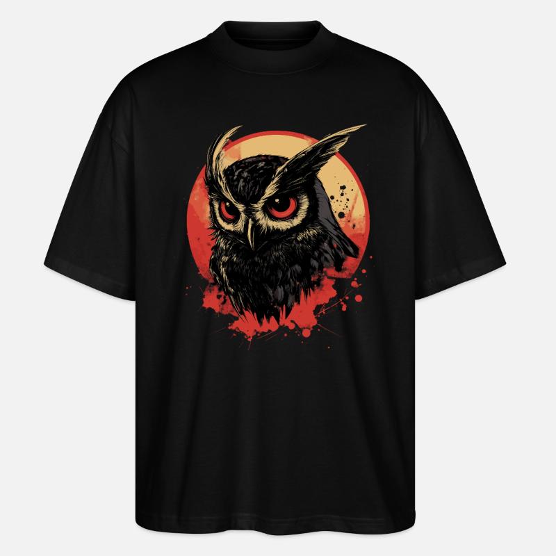 Eule - Stanley/Stella Oversized Unisex Bio T-Shirt Blaster 2.0 - Schwarz