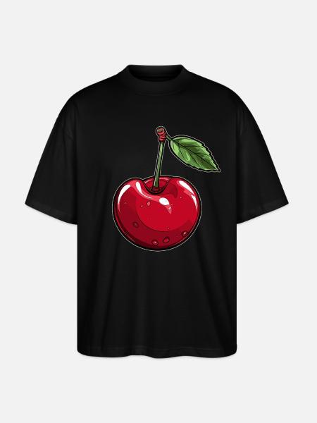 Red Cherry Cherry - Stanley/Stella Oversized Unisex Organic T-shirt Blaster 2.0 - black