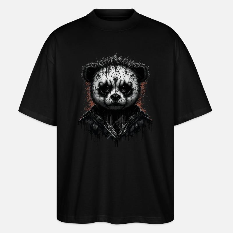 Black metal Panda - Stanley/Stella Oversized Unisex Bio T-Shirt Blaster 2.0 - Schwarz