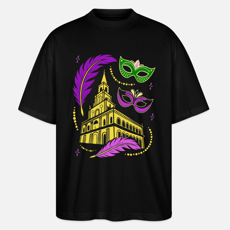 Mardi Gras - Carnaval - Masque - Cadeau - T-shirt bio Blaster 2.0 coupe oversize Stanley/Stella Unisexe - noir