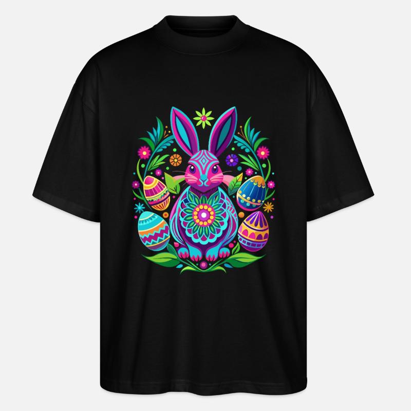 Happy Easter - Osterhase - Osterei - Geschenk - Stanley/Stella Oversized Unisex Bio T-Shirt Blaster 2.0 - Schwarz