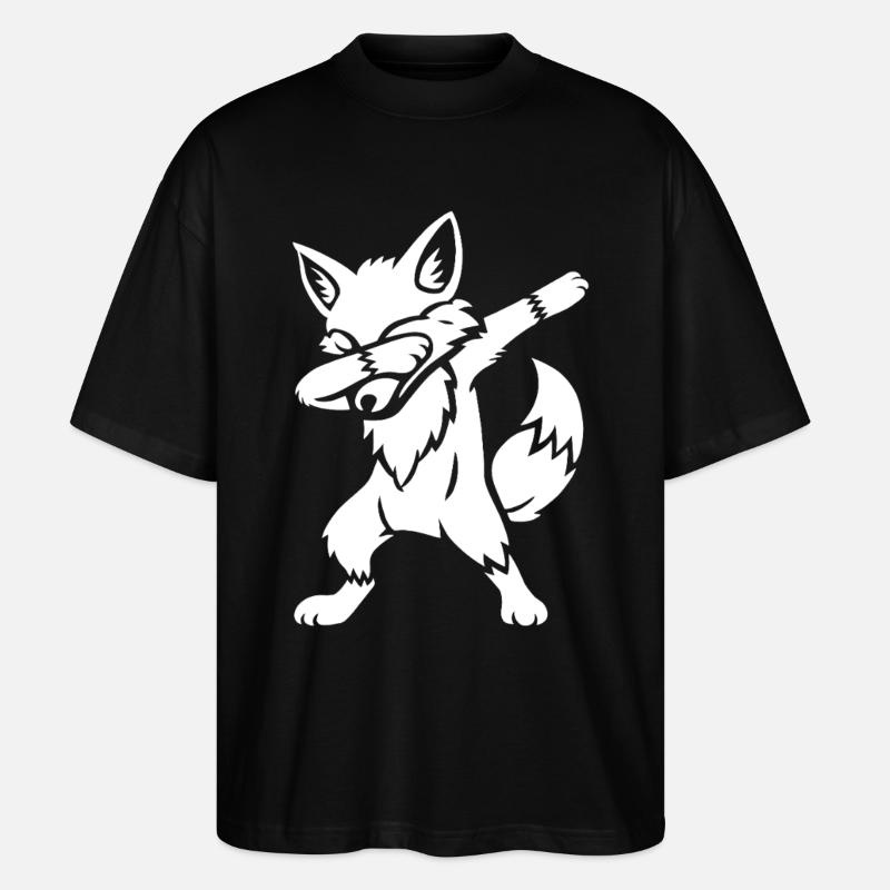 Dabbing Fuchs - Dab Dance - Geschenk - Stanley/Stella Oversized Unisex Bio T-Shirt Blaster 2.0 - Schwarz