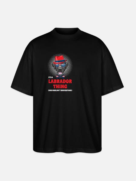 Hipster Labrador - Stanley/Stella Oversized Unisex Organic T-shirt Blaster 2.0 - black